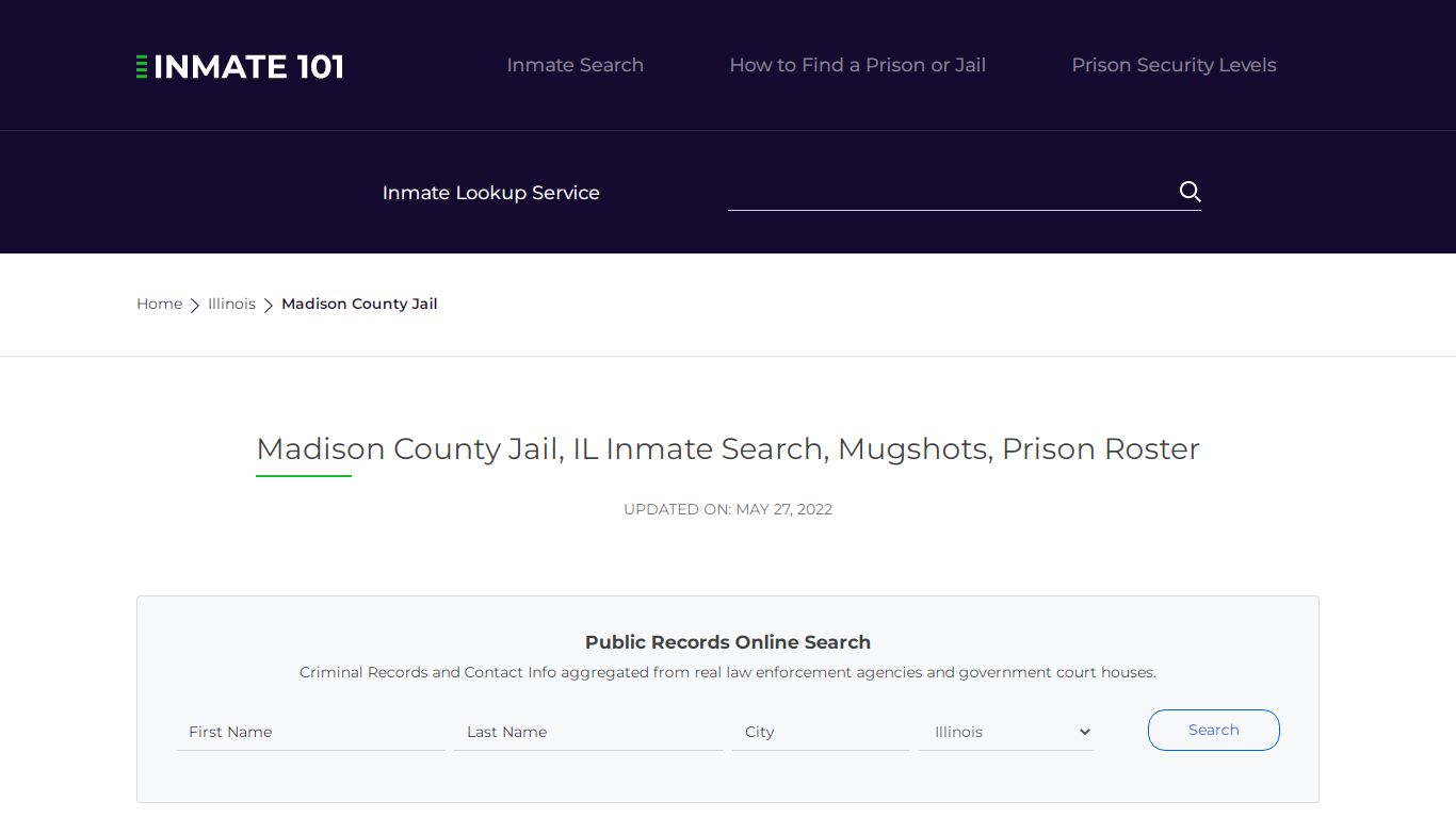 Madison County Jail, IL Inmate Search, Mugshots, Prison ...